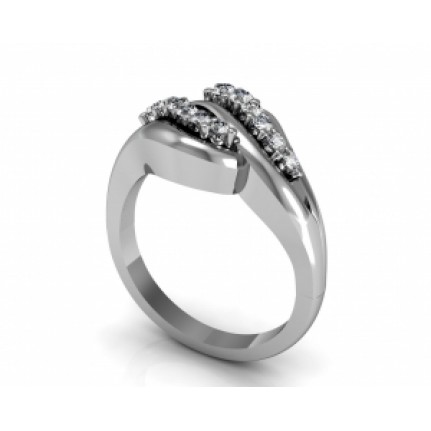 Кольцо Волна с дорожками камней Os 1740