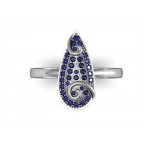 Кольцо Капля с дорожками камней Os 1100