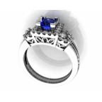 Кольцо с крупным камнем в обрамлении мелких камней Os 2527