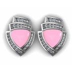 Серьги с крупным камнем в обрамлении мелких камней Os 4029