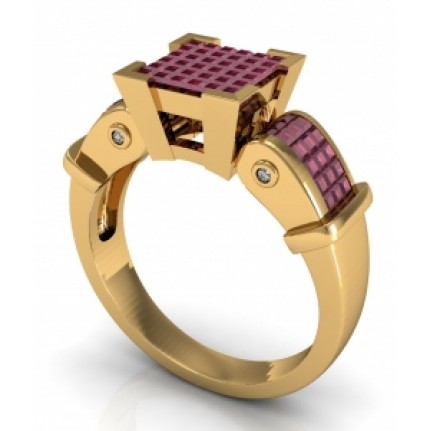 Кольцо с дорожками камней Os 3034