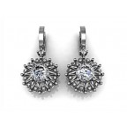 Серьги с крупным камнем и дорожками камней Os 1005