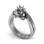 Кольцо с крупным камнем в обрамлении мелких камней Os 2631