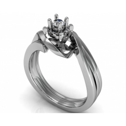 Кольцо с крупным камнем в обрамлении мелких камней Os 2631