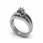 Кольцо с крупным камнем в обрамлении мелких камней Os 2630