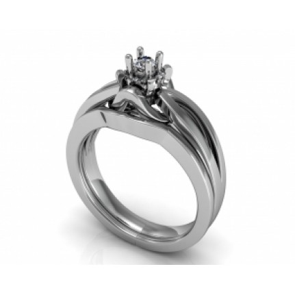 Кольцо с крупным камнем в обрамлении мелких камней Os 2630