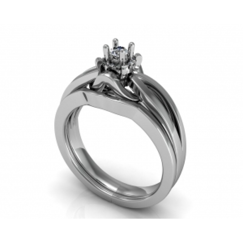 Кольцо с крупным камнем в обрамлении мелких камней Os 2630