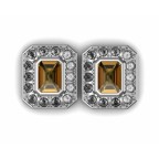 Серьги с крупным камнем в обрамлении мелких камней Os 4030