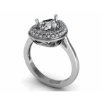 Кольцо с крупным камнем в обрамлении мелких камней Os 7188