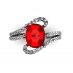 Кольцо с крупным камнем и дорожками камней Os 1280