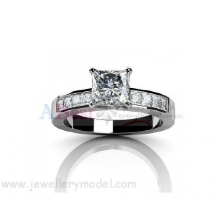 Кольцо с крупным камнем и дорожками камней Os 2587