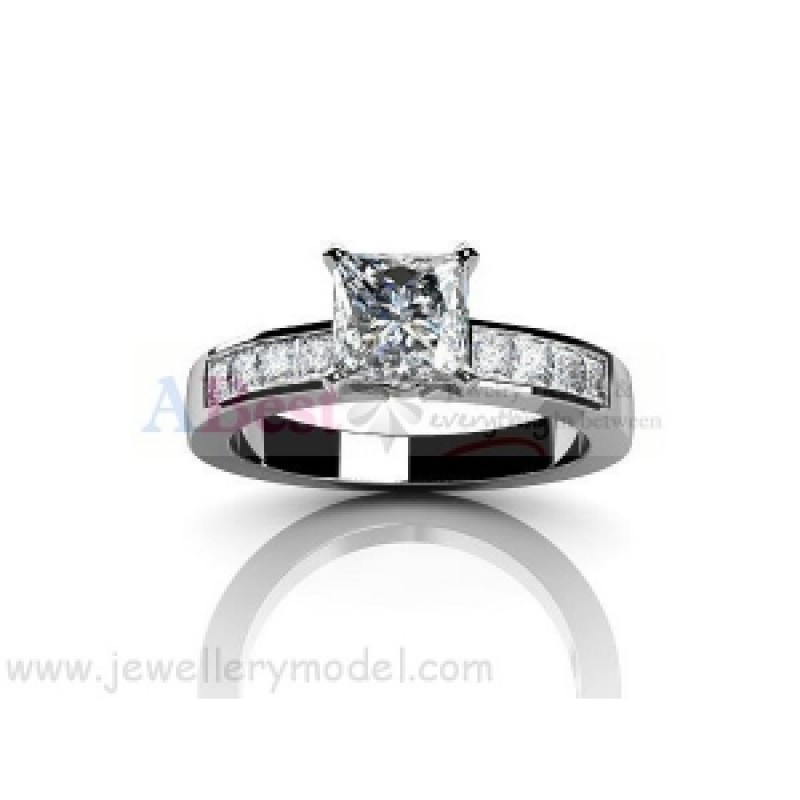 Кольцо с крупным камнем и дорожками камней Os 2587