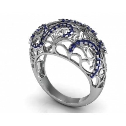 Кольцо ажурное с дорожками камней Os 7073