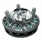 Подвеска с крупным камнем в обрамлении мелких камней Os 5146