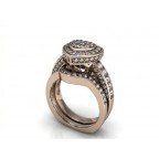 Кольцо с дорожками камней Os 2501