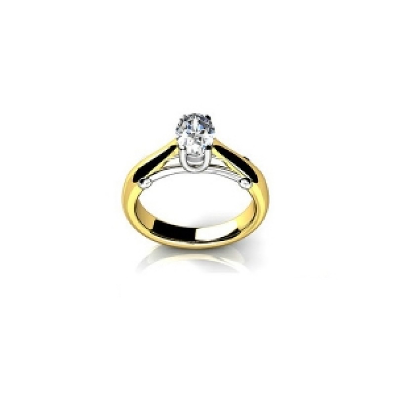 Кольцо двухцветное с крупным камнем Os 2720