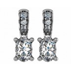 Серьги с крупным камнем и дорожкой камней Os 1545