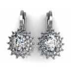 Серьги с крупным камнем в обрамлении мелких камней Os 4064