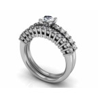 Кольцо с крупным камнем и дорожками камней Os 2521