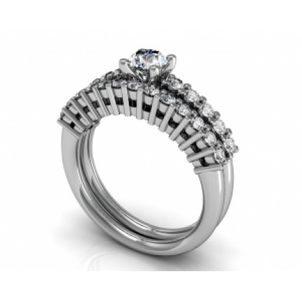 Кольцо с крупным камнем и дорожками камней Os 2521