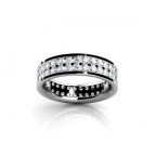 Обручальное кольцо с двумя дорожками камней по кругу Os 2147