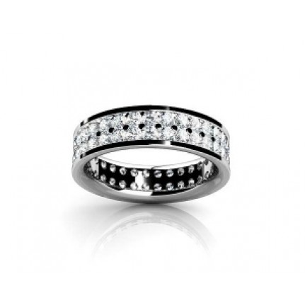Обручальное кольцо с двумя дорожками камней по кругу Os 2147