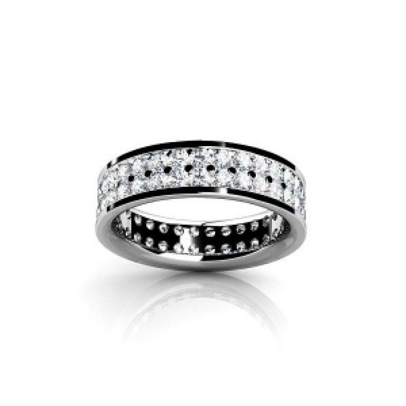 Обручальное кольцо с двумя дорожками камней по кругу Os 2147