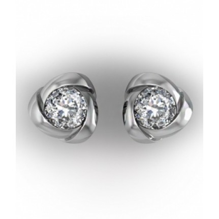 Серьги - пусеты Цветочек с крупным камнем Os 4041