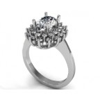 Кольцо с крупным камнем в обрамлении мелких камней Os 7147