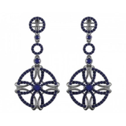 Серьги висячие с дорожками камней Os 1575