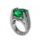 Кольцо с крупным камнем и дорожками камней Os 7019