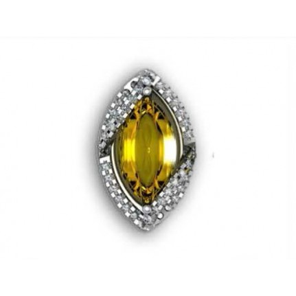 Подвеска ажурная с крупным камнем и дорожками камней Os 1217