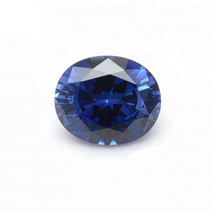 корунд овал сапфировый- 14х10мм