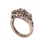 Кольцо с крупными камнями в обрамлении мелких камней Os 2540