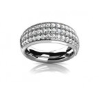 Обручальное кольцо с тремя дорожками камней Os 2156