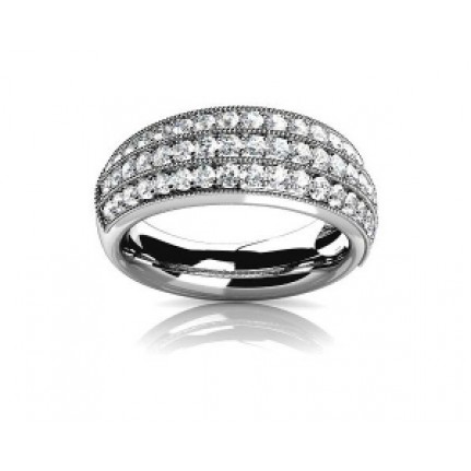 Обручальное кольцо с тремя дорожками камней Os 2156