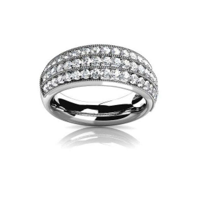 Обручальное кольцо с тремя дорожками камней Os 2156