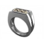 Кольцо с дорожками камней Os 3009