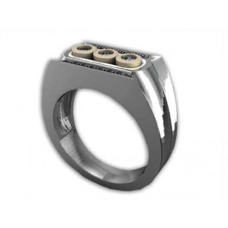 Кольцо с дорожками камней Os 3009