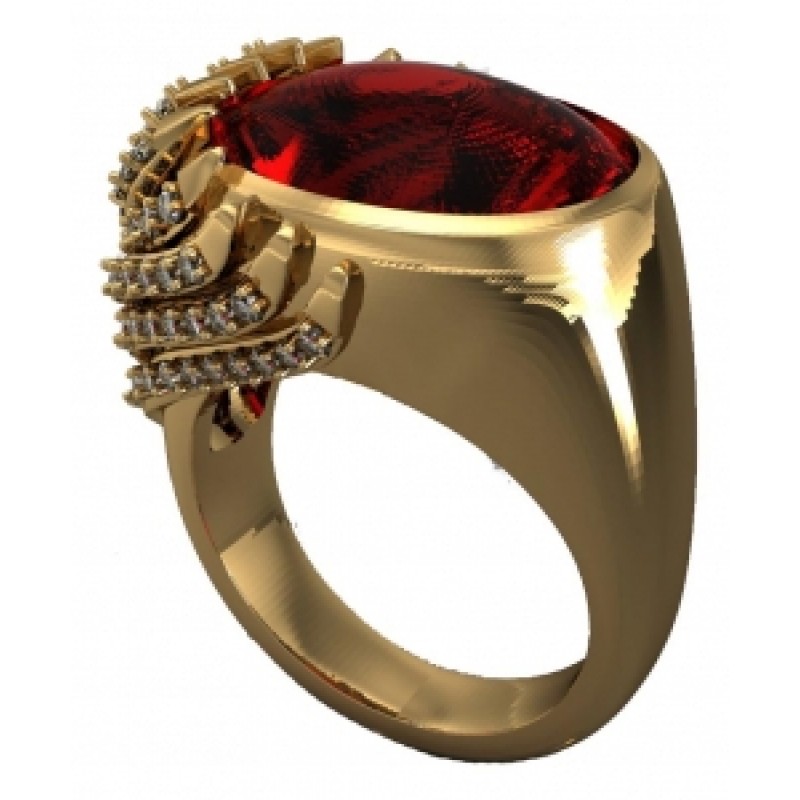 Кольцо с крупным камнем и дорожками камней Os 3053