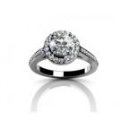 Кольцо с крупным камнем в обрамлении мелких камней Os 2564