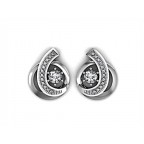 Серьги с крупным камнем и дорожкой камней Os 1015