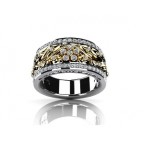 Обручальное кольцо ажурное с дорожками камней Os 2160