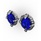 Серьги ажурные с крупным камнем в обрамлении мелких камней Os 4066