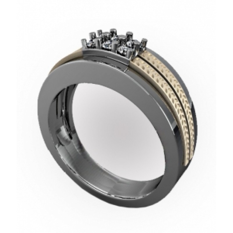 Кольцо с дорожками камней Os 3082