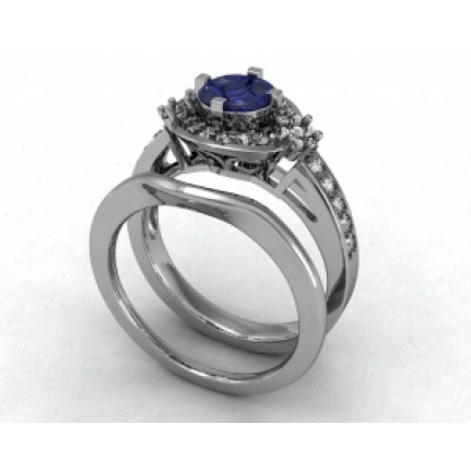 Кольцо двойное ажурное с дорожками камней Os 7130