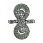 Кольцо с дорожками камней Os 1630