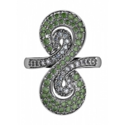 Кольцо с дорожками камней Os 1630