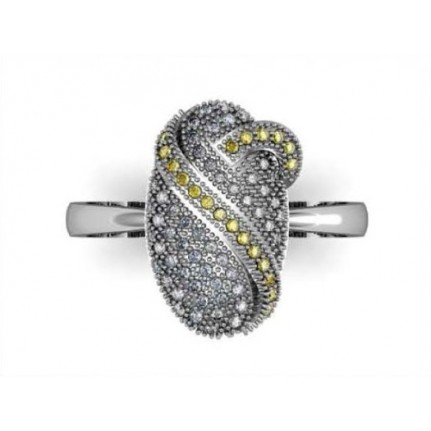 Кольцо с дорожками камней Os 1030