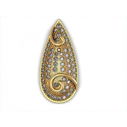 Подвеска Капля с дорожками камней Os 1107